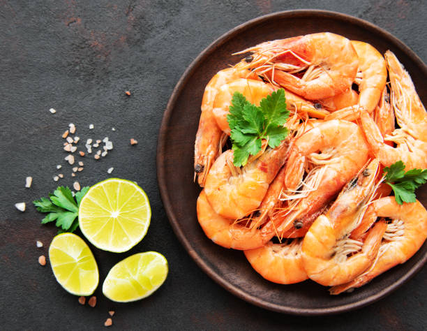 istock Shrimps served on a plate 1198390420