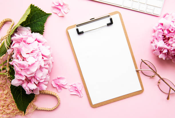 istock Home Feminine desk 1198390472