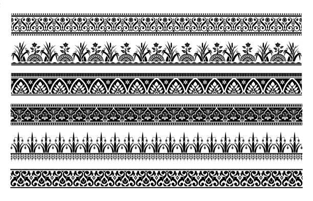Vintage baroque and victorian borders Vintage baroque and victorian borders, flower ornaments, retro collections, vector illustration and design. acanthus plant stock illustrations