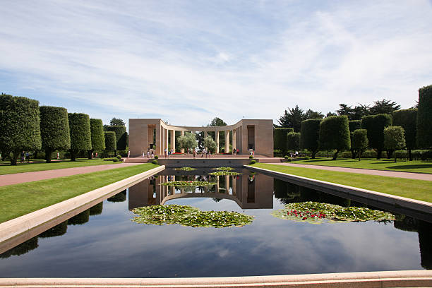 istock Entry Colonnade and Statue From Inside American Cemetery at Normandy 119839286