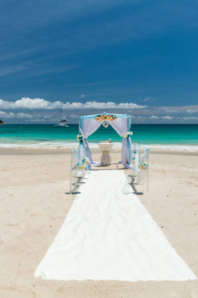 istock Wedding ceremony romantic place on the beach, Seychelles 1198393821