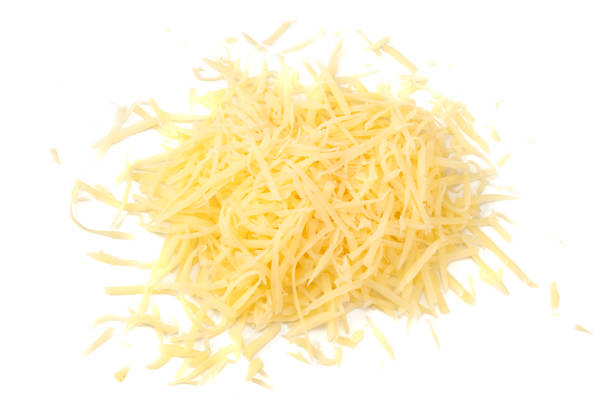 istock grated cheese isolated on white background. top view 1198403520