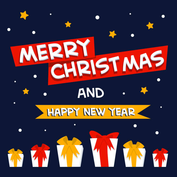 istock Merry christmas and happy new year greeting. Xmas greeting card. Flat style vector illustration 1198409413