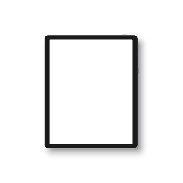 istock tablet in style black color with blank touch screen isolated on white background 1198409812