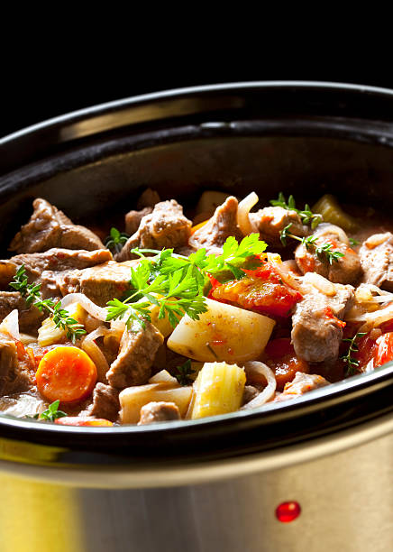 istock Beef vegetable stew in a crockpot 119841056