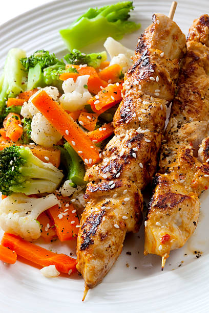 istock Chicken Skewers and Vegetables 119841122
