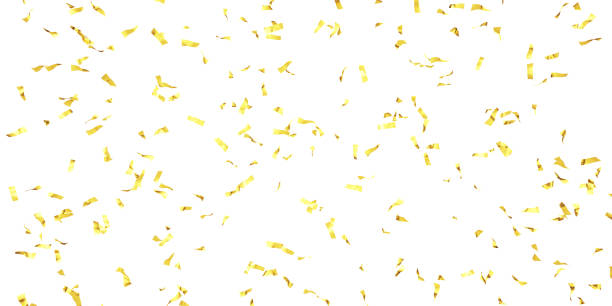istock Festive golden tinsel isolated on white background 1198412433
