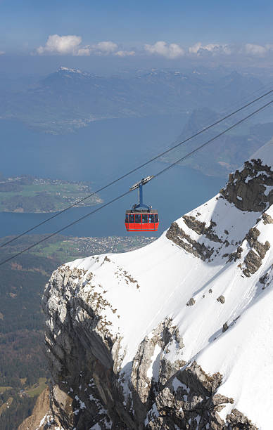 istock Red Cable Car, Lake Lucerne and Swiss Alps 119841884
