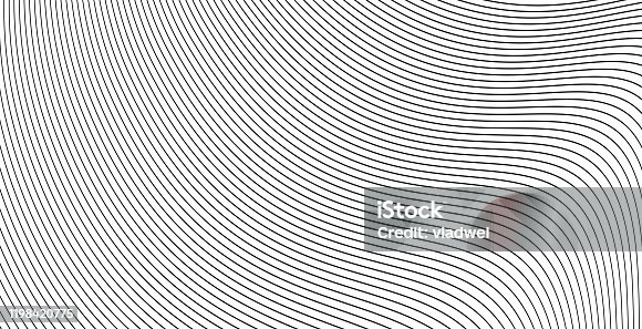 istock Curve wavy lines background or stripes grayscale abstract backdrop vector illustration, creative modern graphic design for flow energy banner, brochure cover or stylish flyer image 1198420775