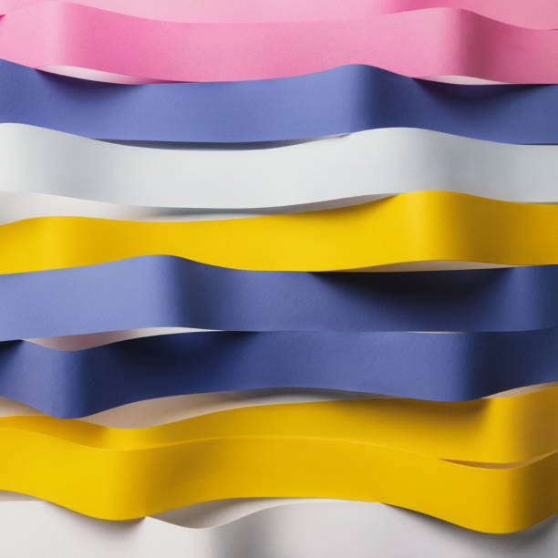 istock Wavy colorful ribbons, abstract background 1198420971
