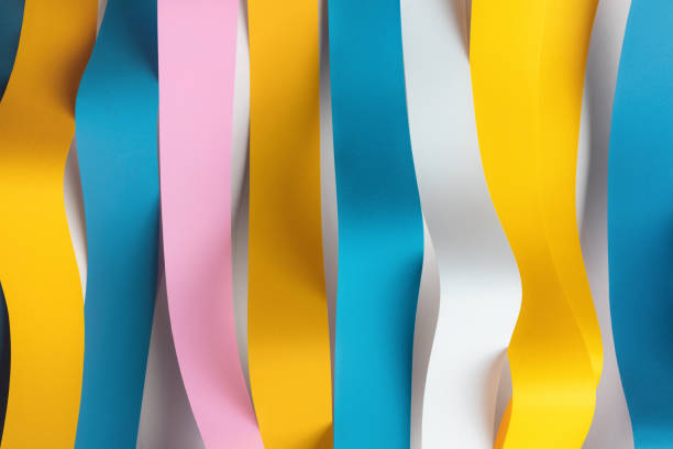 istock Wavy colorful ribbons, abstract background 1198421632