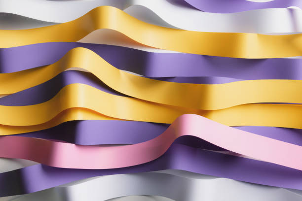 istock Wavy colorful ribbons, abstract background 1198421766