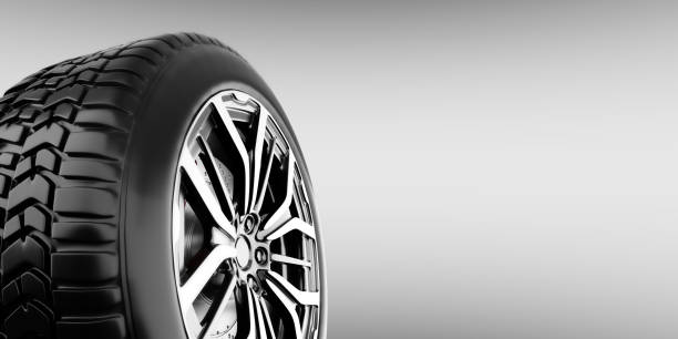 istock Wheel with modern alu rim on white background 1198422309