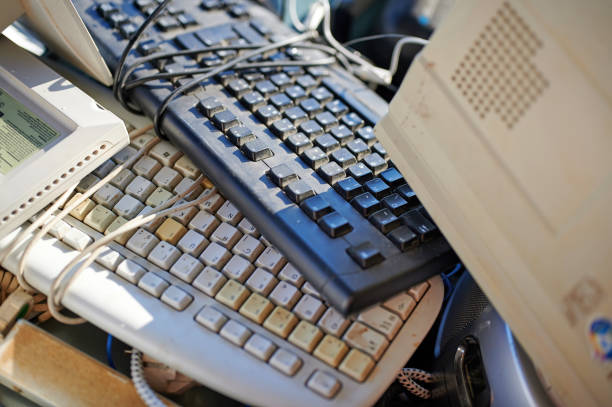 istock Recycling industry - Old computer and electronic waste. 1198424315