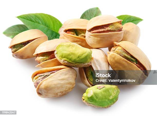 Pistachios With Leaves Stock Photo - Download Image Now - Appetizer, Collection, Color Image