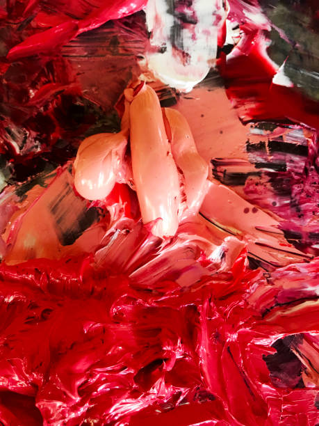 istock red oil paint on palette 1198425655