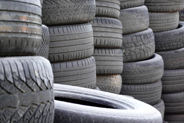 stacks of used tires