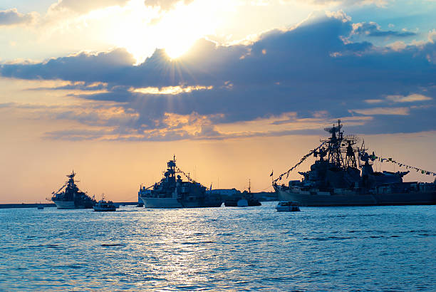 istock Row of military ships 119842614