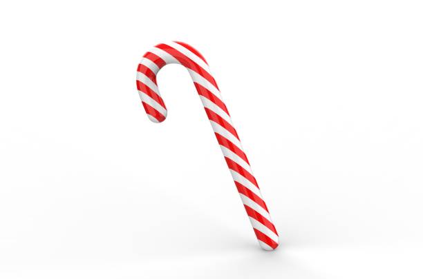 istock Christmas candy cane on isolated white background, 3d illustration 1198428542