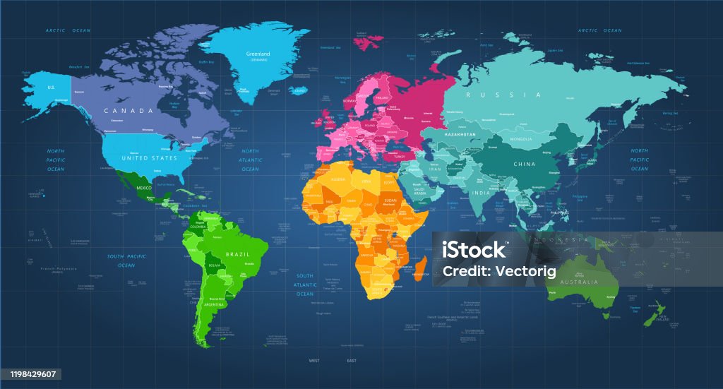 Earth Area Map Earth Map Stock Illustration - Download Image Now - Country ...