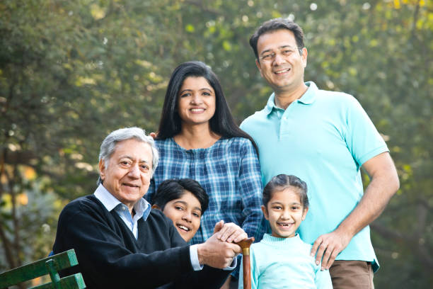 istock Multi generation Indian family at park 1198431074