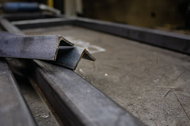 istock pieces of metal corner, processing in a locksmith's workshop 1198436094