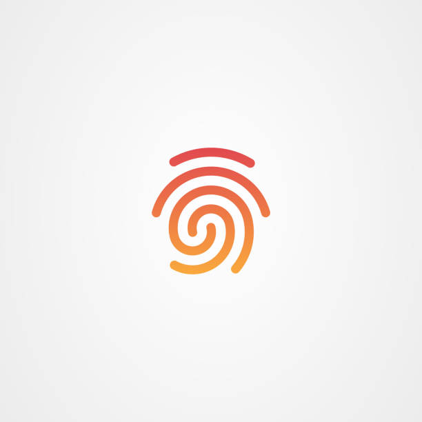 Fingerprint icon logo design. simple flat vector illustration. Fingerprint icon logo design. simple flat vector illustration. fingerprint stock illustrations
