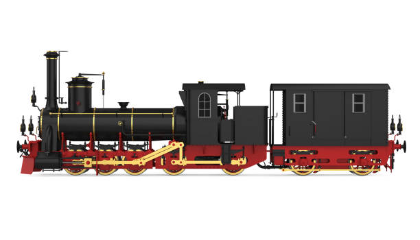 steam loco model isolated over white background