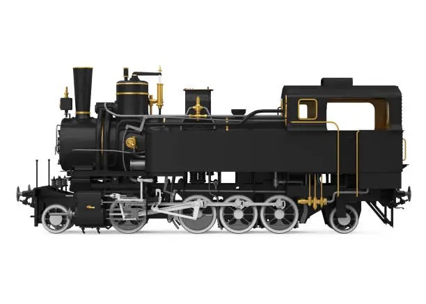 Locomotive Train isolated on white background. 3D render
