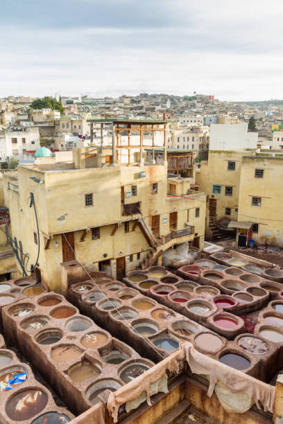 istock Panoramic view of Chouara Tannery in Fes - Morocco 1198441809