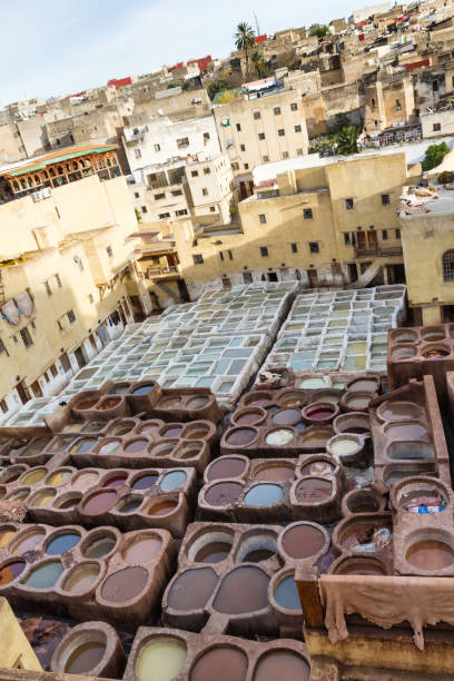 istock Panoramic view of Chouara Tannery in Fes - Morocco 1198441832