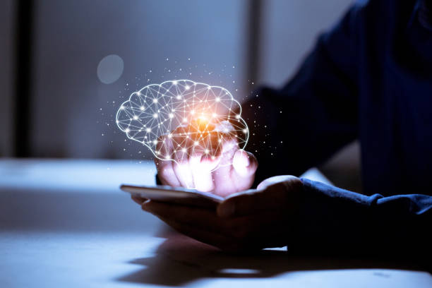 istock Business using smartphone,with brain icon,creativity and innovative are keys to success,new ideas and innovation concept. 1198441966