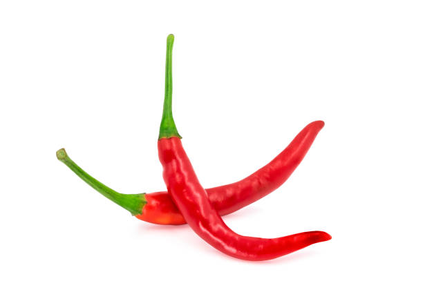 istock Red hot, Two fresh chili peppers isolated on a white background clipping path. 1198444477