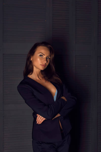istock Slim girl photo session in interior studio 1198445089