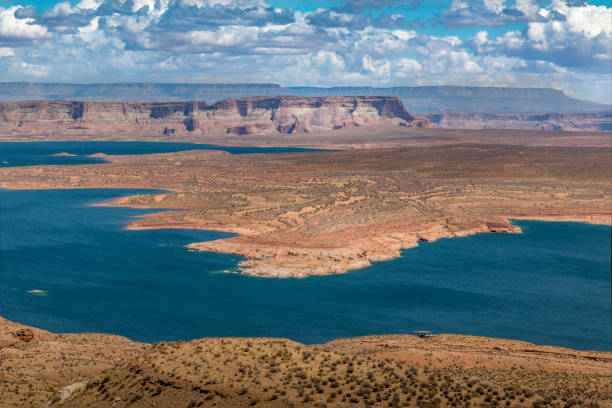 istock Lake Powell and the mountains behind it 1198446208