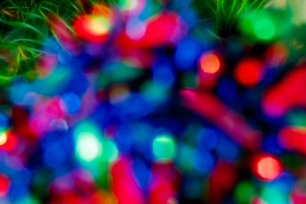 istock Bokeh rings of soft red blue green background 1198448140