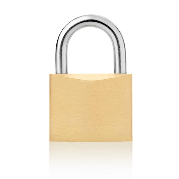 istock A silver and gold padlock on a white background 119844879