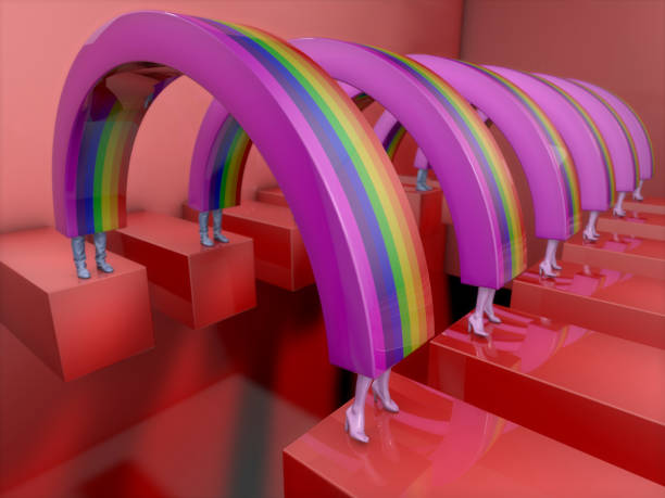 istock Rainbow in the red room 1198448936