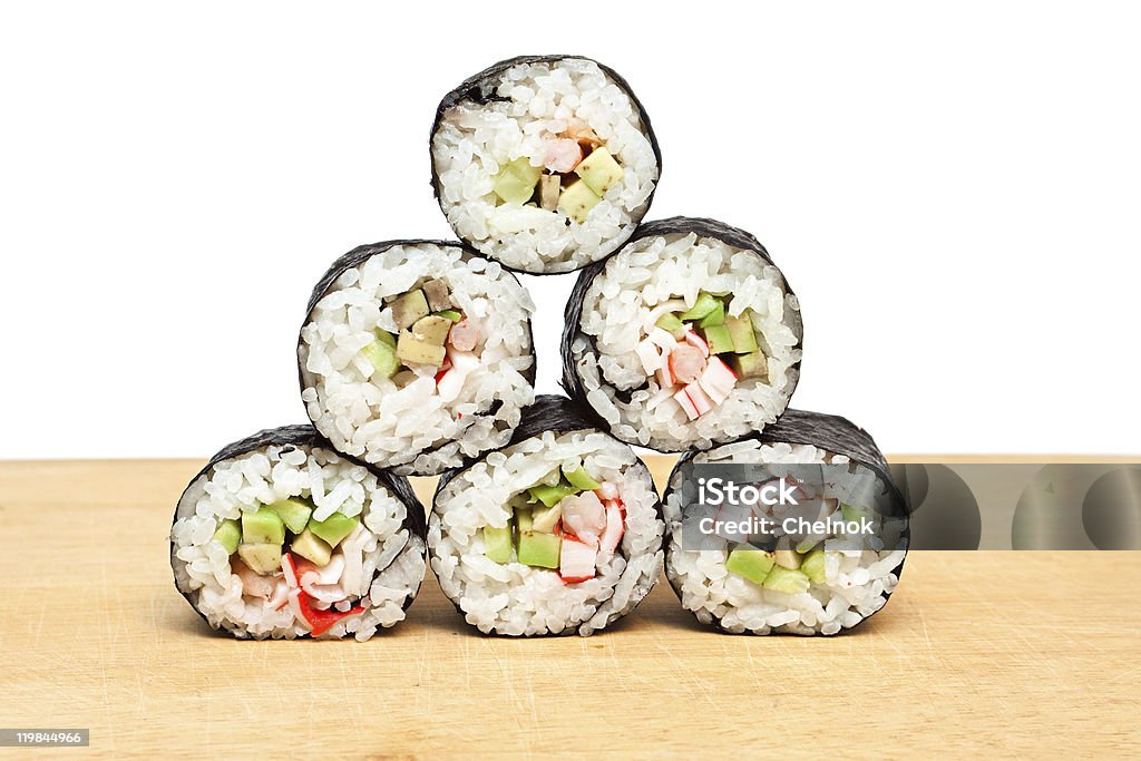 Rolos de Sushi. - Royalty-free Abacate Foto de stock