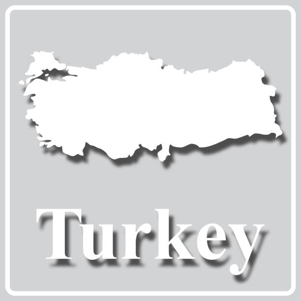 istock gray icon with white silhouette of a map Turkey 1198451199