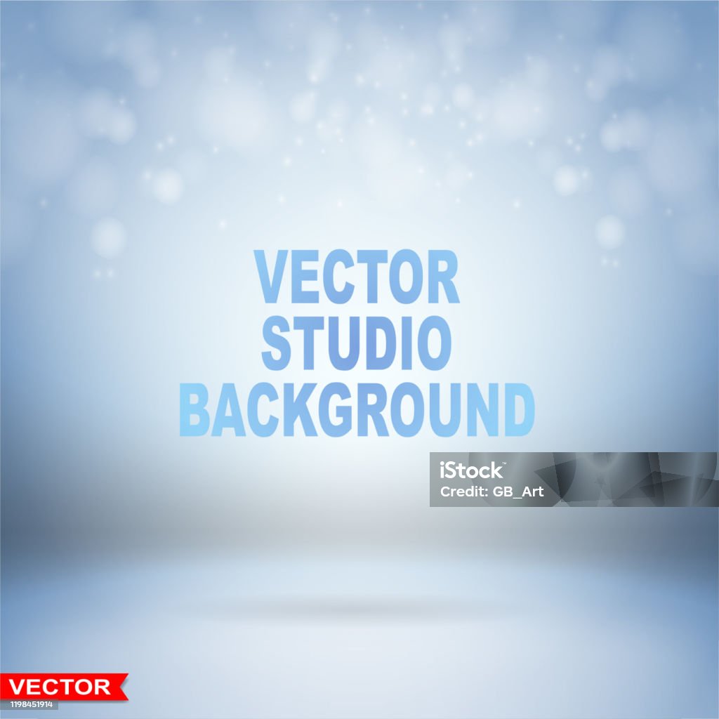 Empty Light Blue Studio Background Layered Vector Stock Illustration