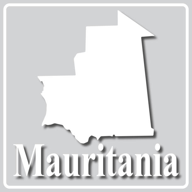 istock gray icon with white silhouette of a map Mauritania 1198452343