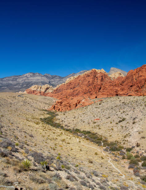 istock Red mountains rise from the valley floor in a dramatic desert landscape. 1198453483
