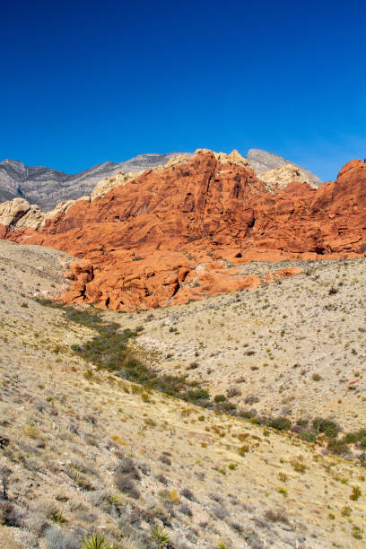 istock Red mountains rise from the valley floor in a dramatic desert landscape. 1198453836