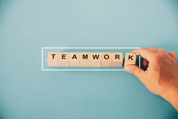 istock The arrangement of cubes TEAMWORK 1198455432