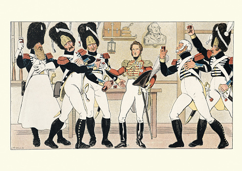 istock French soldiers, Grandeur d'ame drinking wine, 19th Century 1198458678