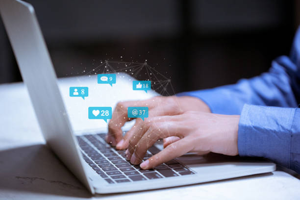 istock Business using laptop,social media social networking technology innovation concept. 1198459283