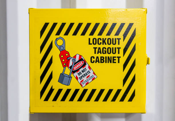 istock Yellow lockout tagout cabinet 1198462519