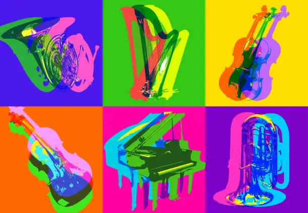 Vector illustration of Classical Musical Instrument icons