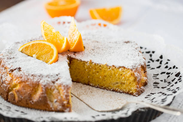pastel de naranja - cake server fotografías e imágenes de stock